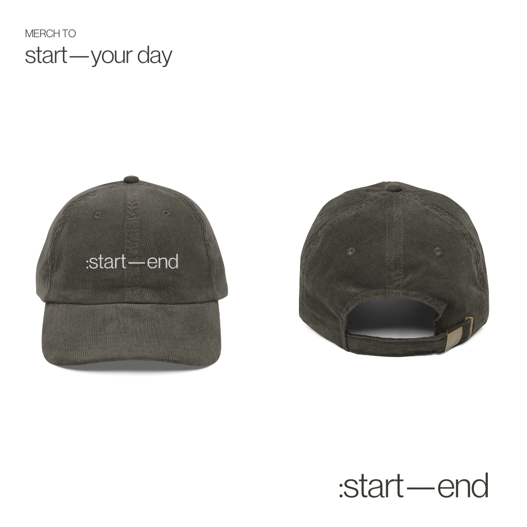 :start—end corduroy hat
