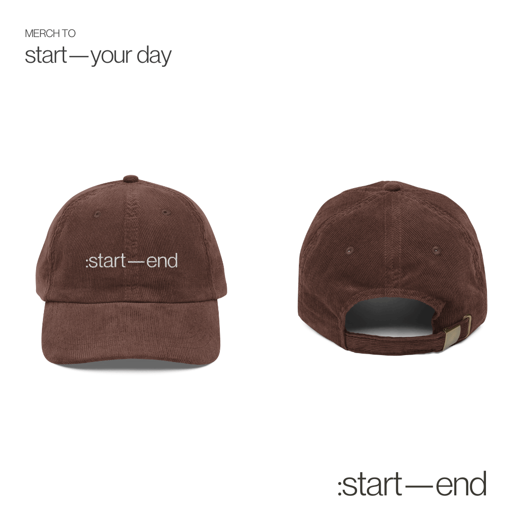 : start—end corduroy hat