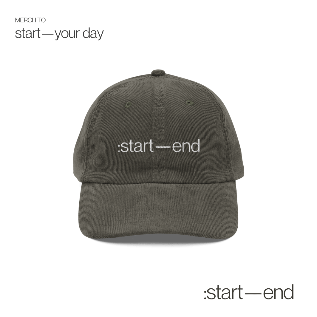 :start—end corduroy hat