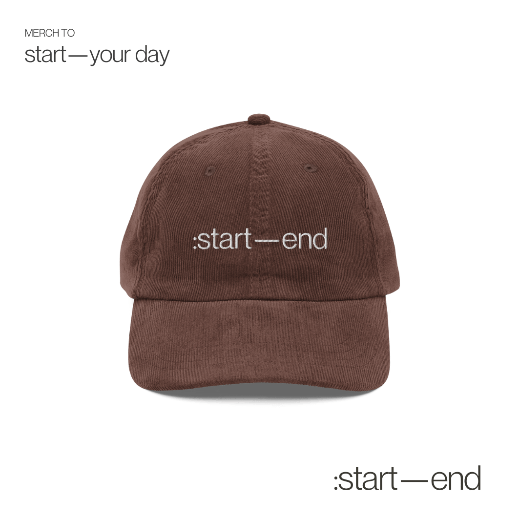 : start—end corduroy hat