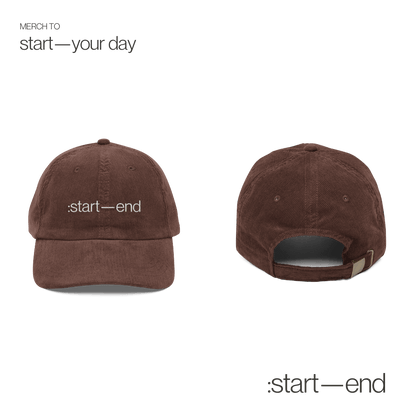 : start—end corduroy hat